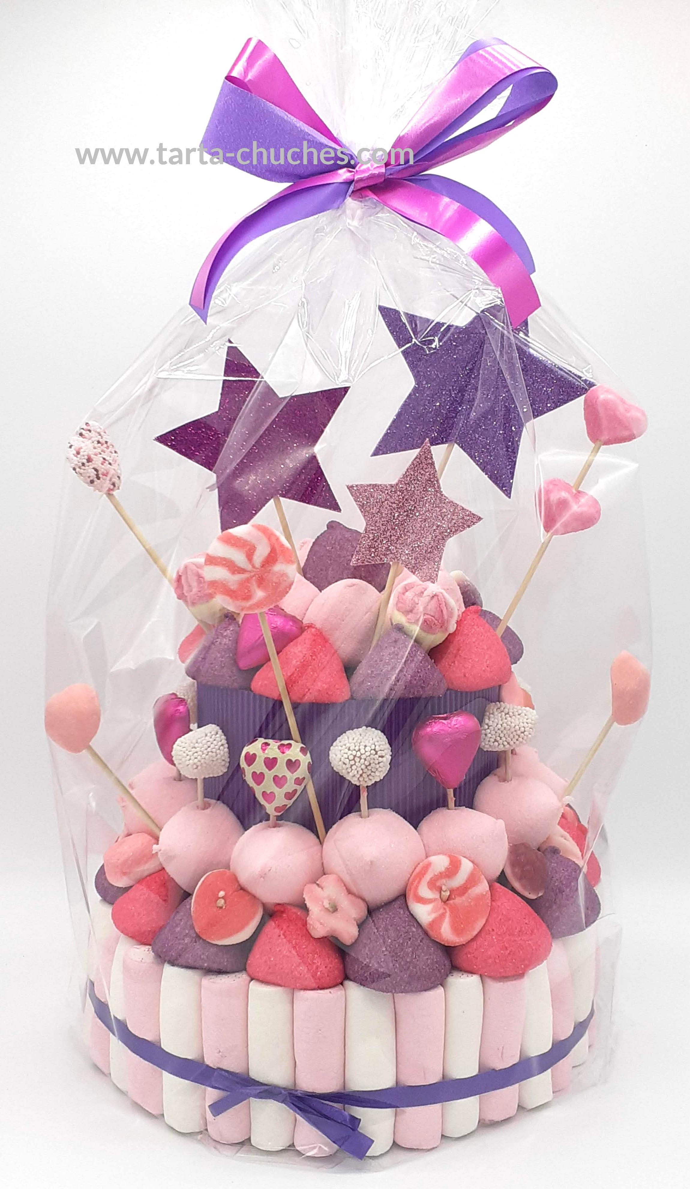 TARTA CHUCHES MEDIANA ESTRELLAS ROSA (copia)