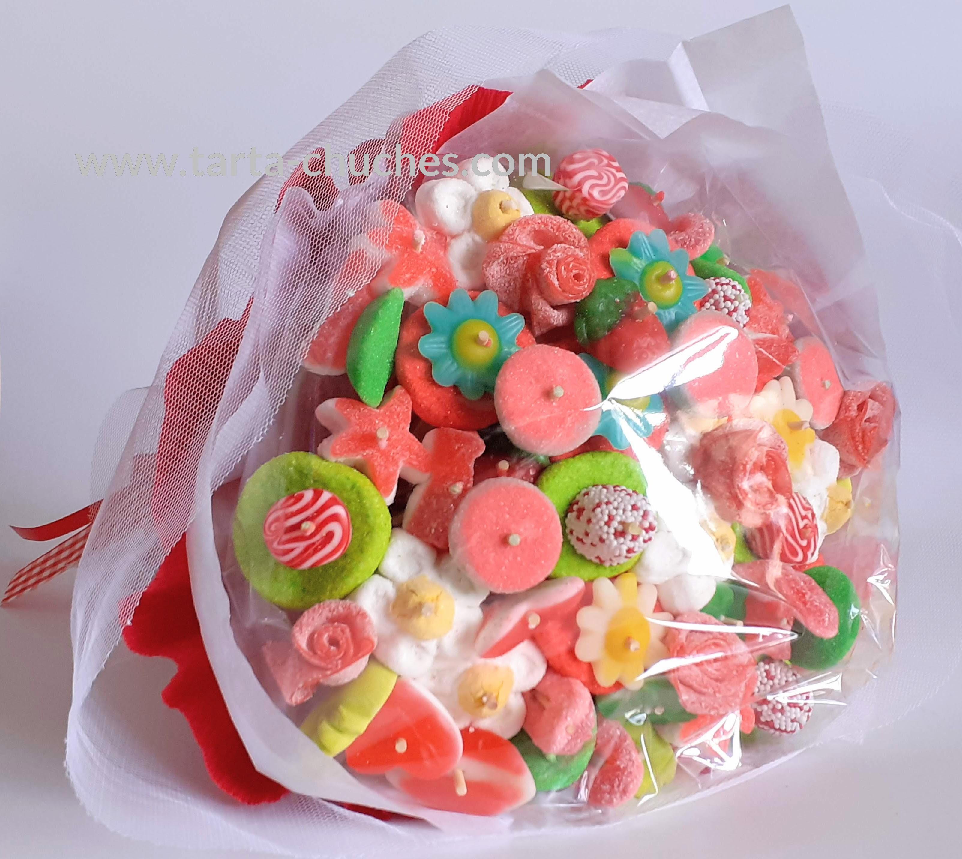 Ramo flores chuches Grande ROJO