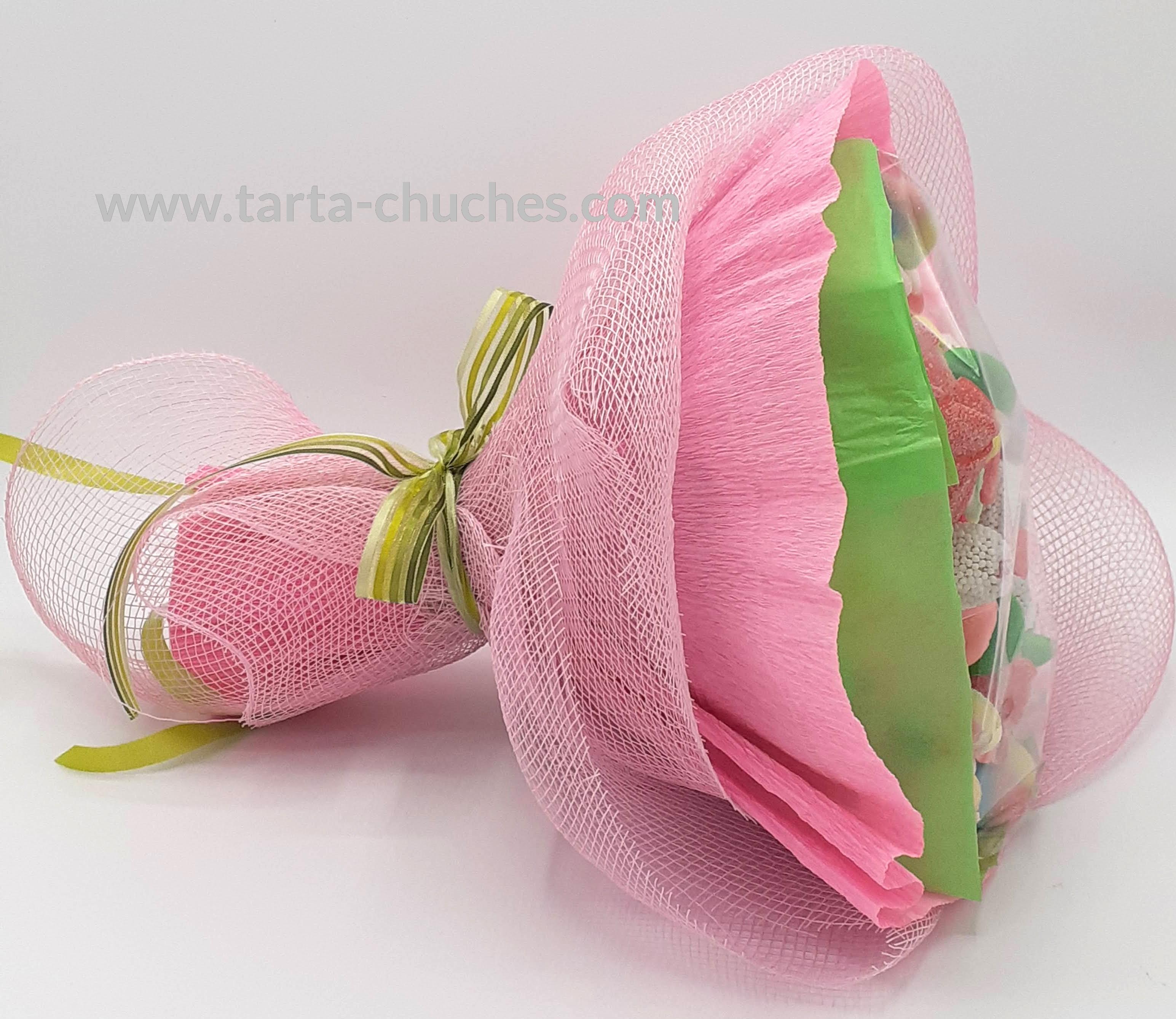 Ramo flores chuches Grande ROSA