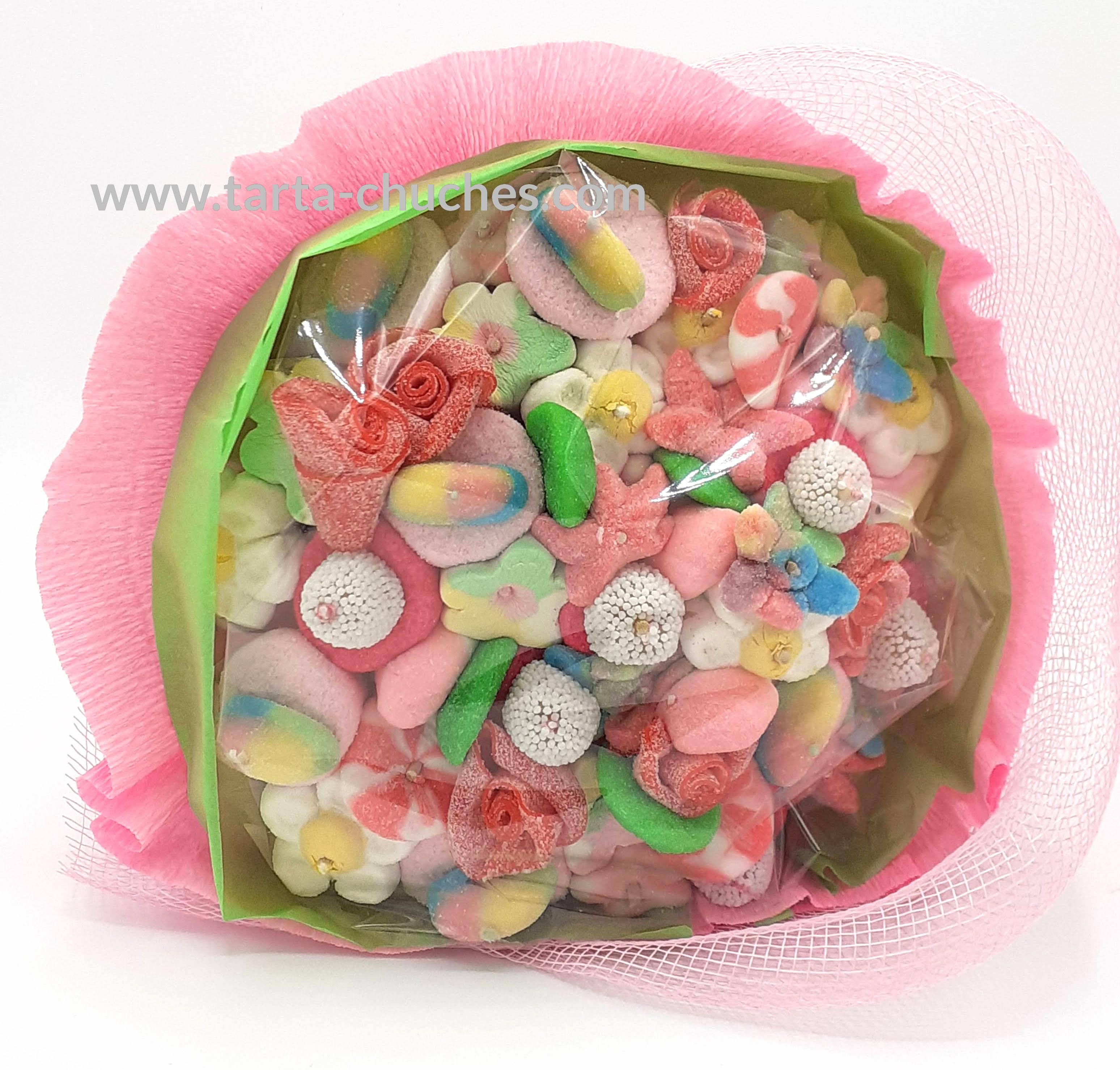 Ramo flores chuches Grande ROSA