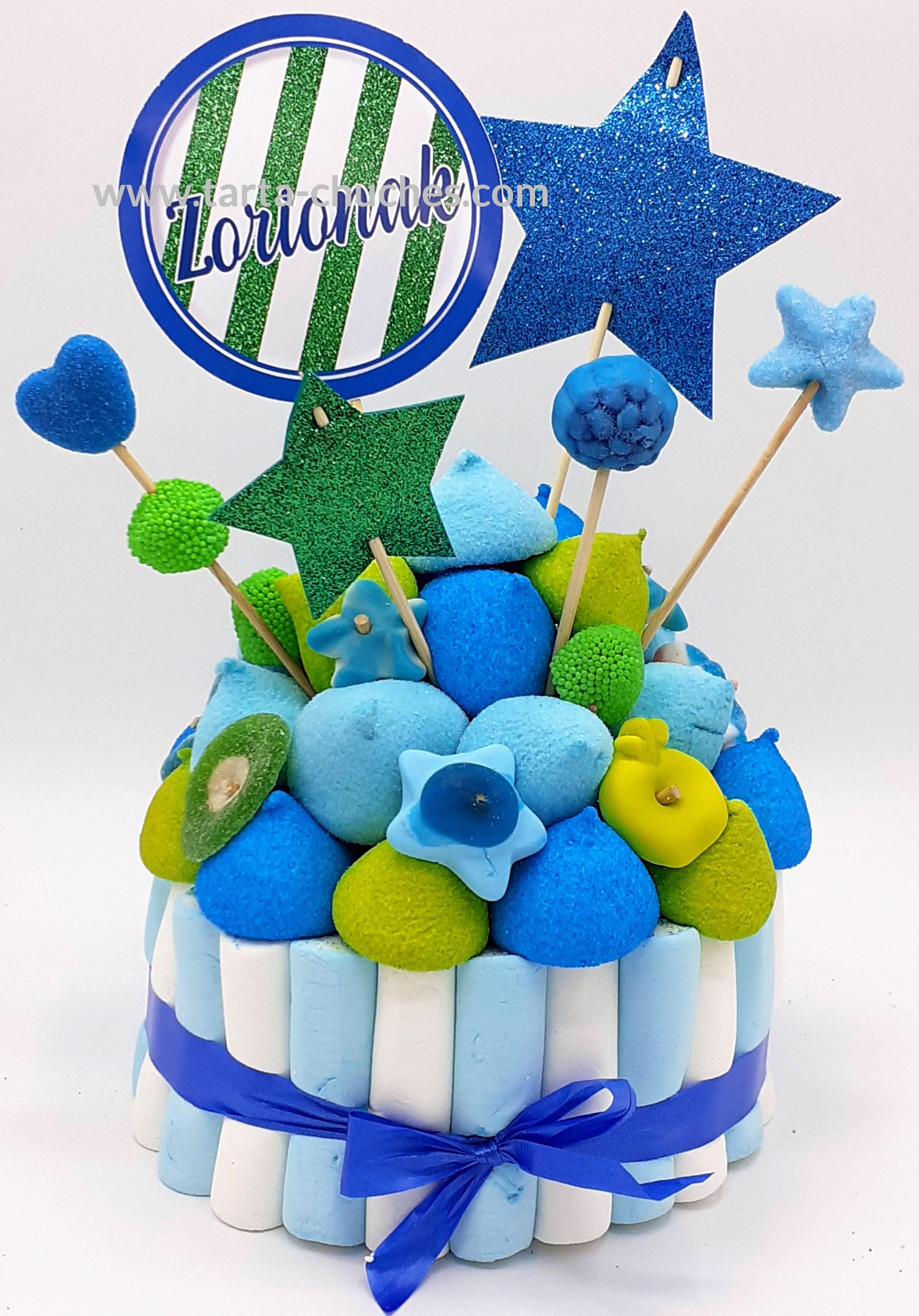 Tarta Chuches Pequeña Estrellas Azul-Verde