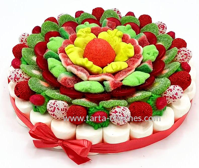 Tarta Chuches Plana Grande Rojo-Verde