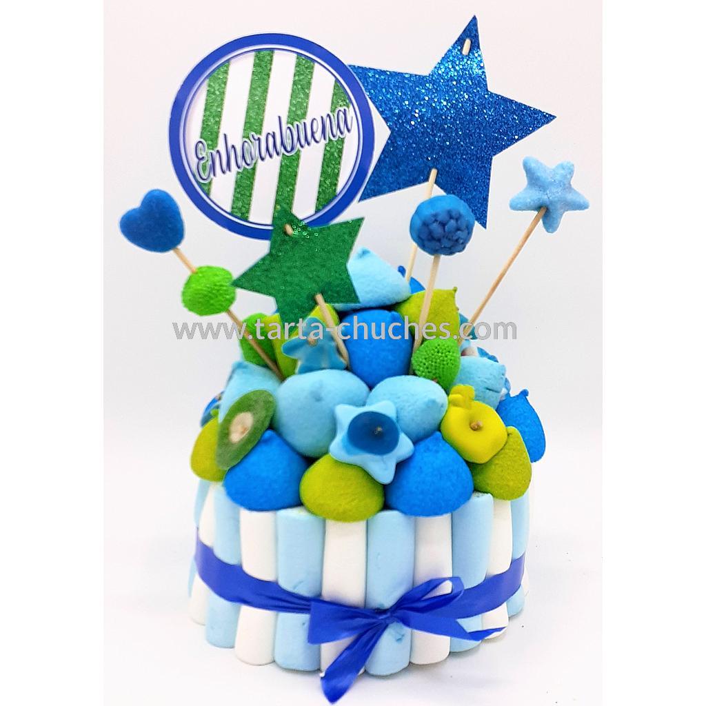 Tarta Chuches Pequeña Estrellas Azul-Verde (6 opciones)