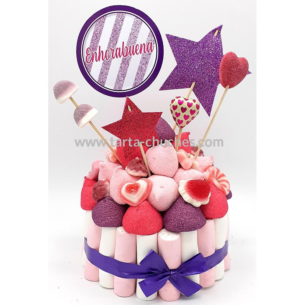 Tarta Chuches Pequeña Estrellas Rosa-Morado (6 opciones)