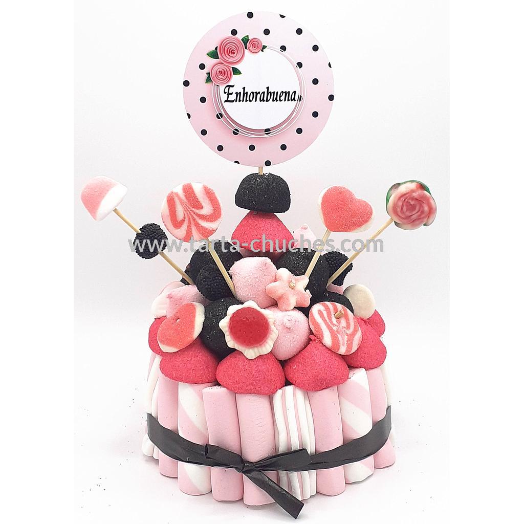 Tarta Chuches Pequeña Rosa-Negro (6 opciones)