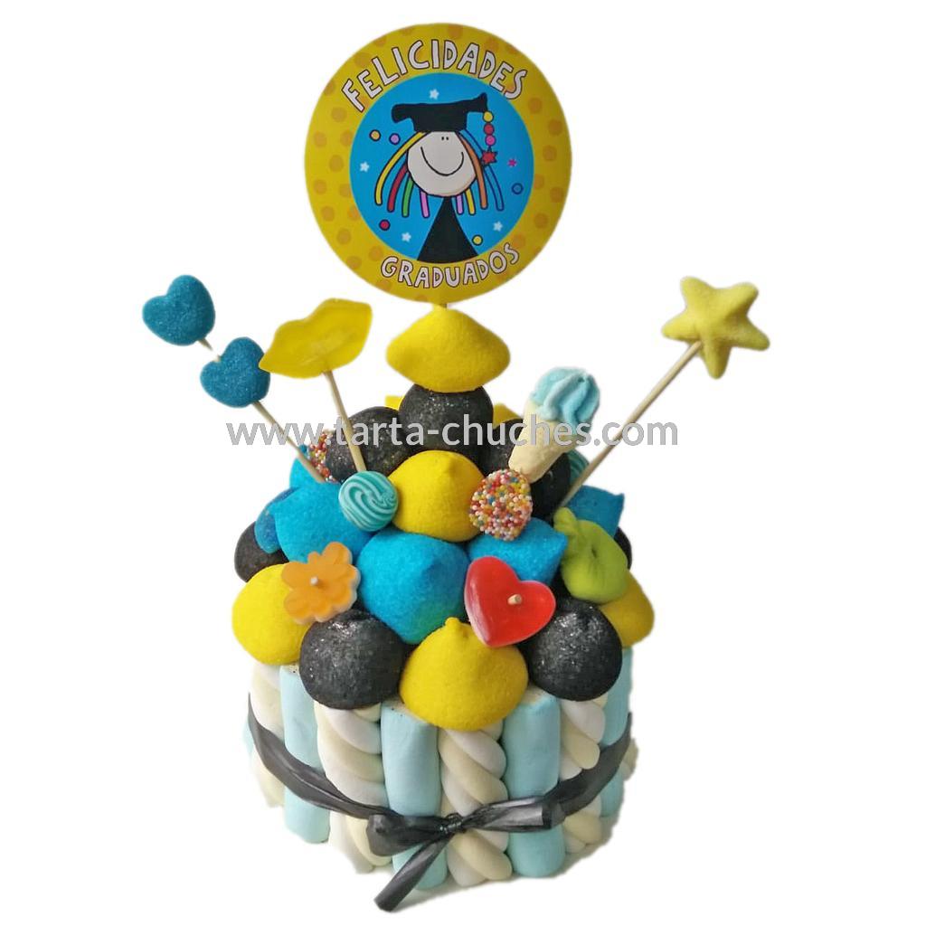 Tarta Chuches Pequeña Graduacion Individual Amarilla