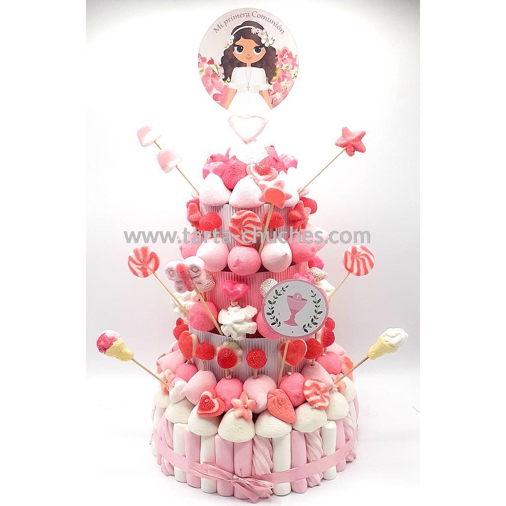 Tarta Chuches Extra Grande Comunion Niña Flores