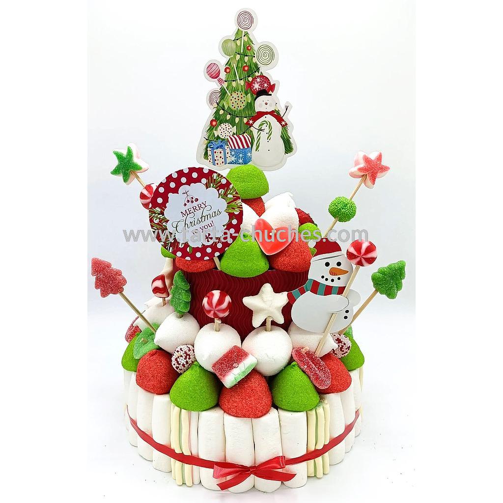 Tarta Chuches Mediana Navidad Muñeco de Nieve