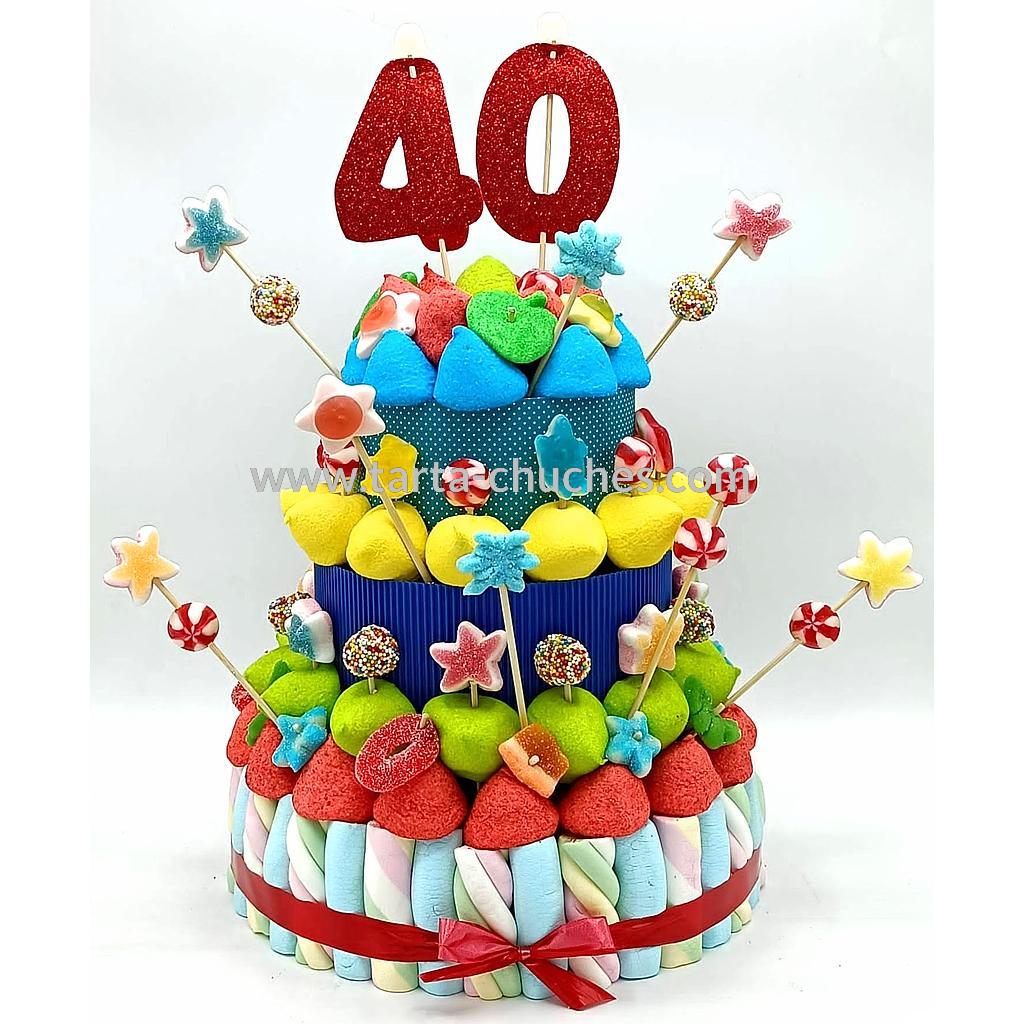 Tarta Chuches Grande Multicolor 40 a 49 años (Abrir para seleccionar año)