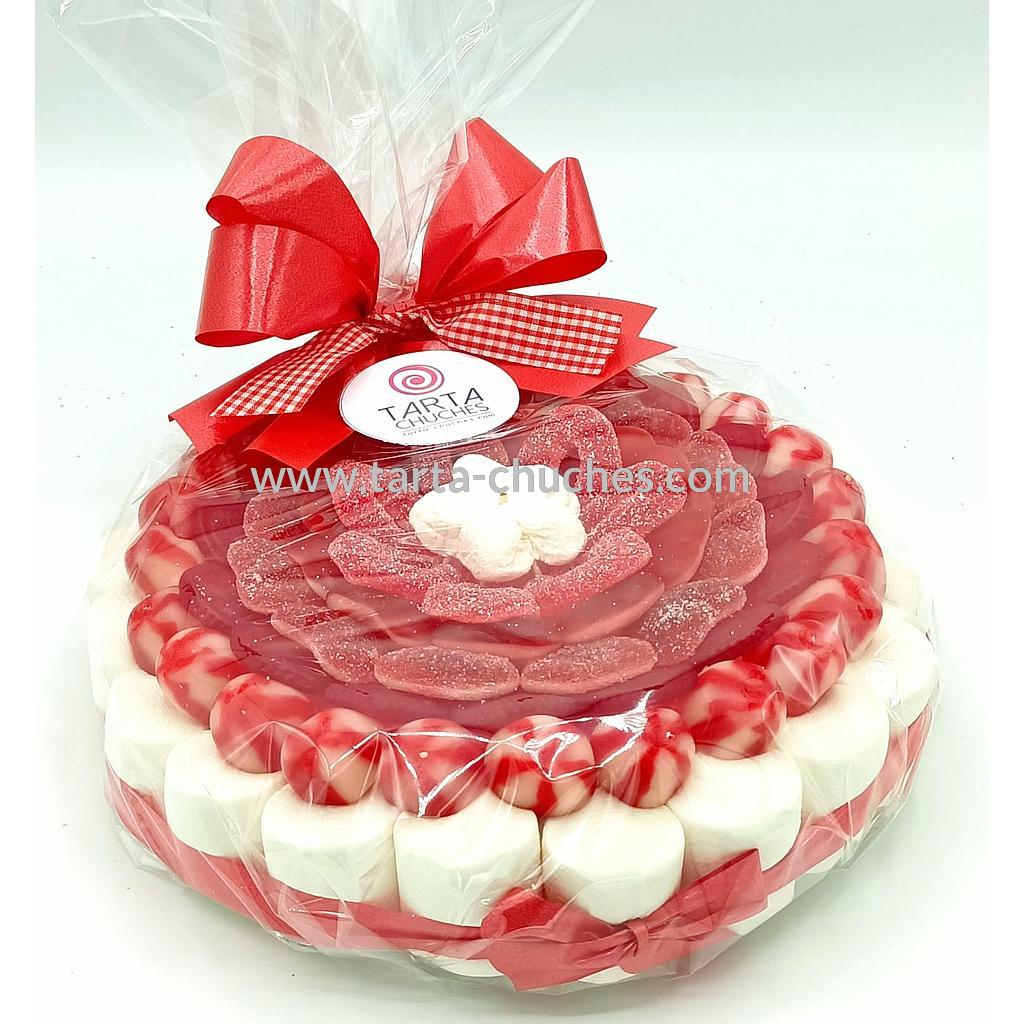 Tarta Chuches Plana Mediana Rojo-Blanco