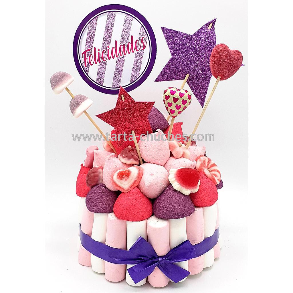 Tarta Chuches Pequeña Estrellas Rosa-Morado (6 opciones)