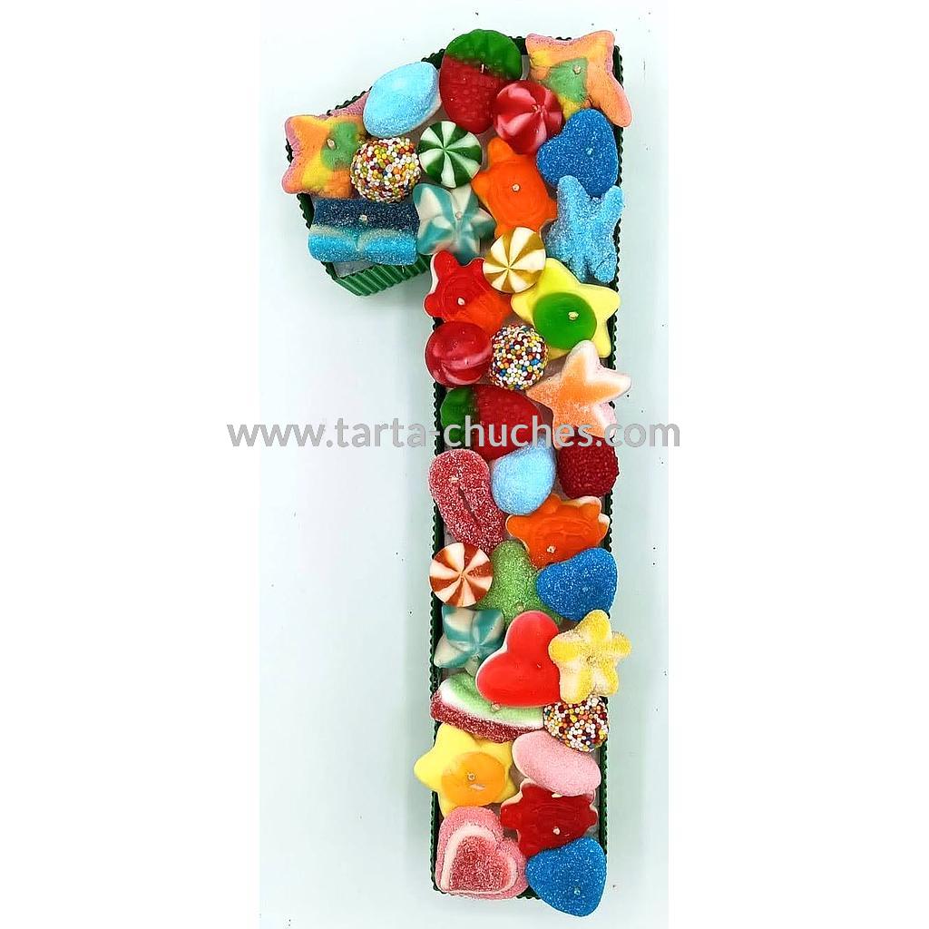 Numero con Chuches &quot;1&quot; años Multicolor