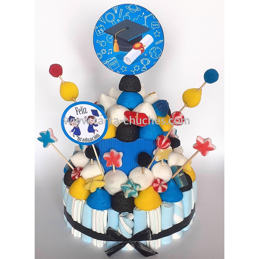Tarta Chuches Mediana Graduacion Individual Azul 1