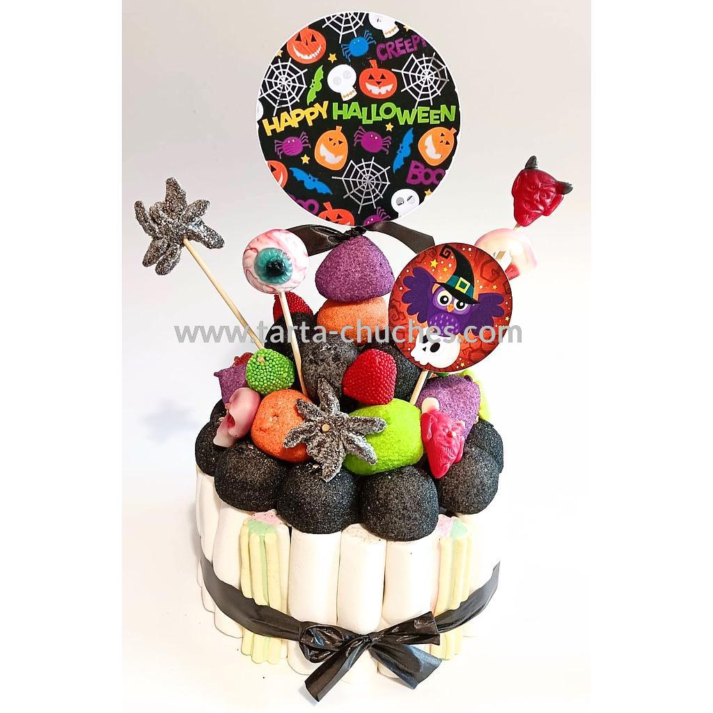 Tarta Chuches Pequeña Halloween Arañas