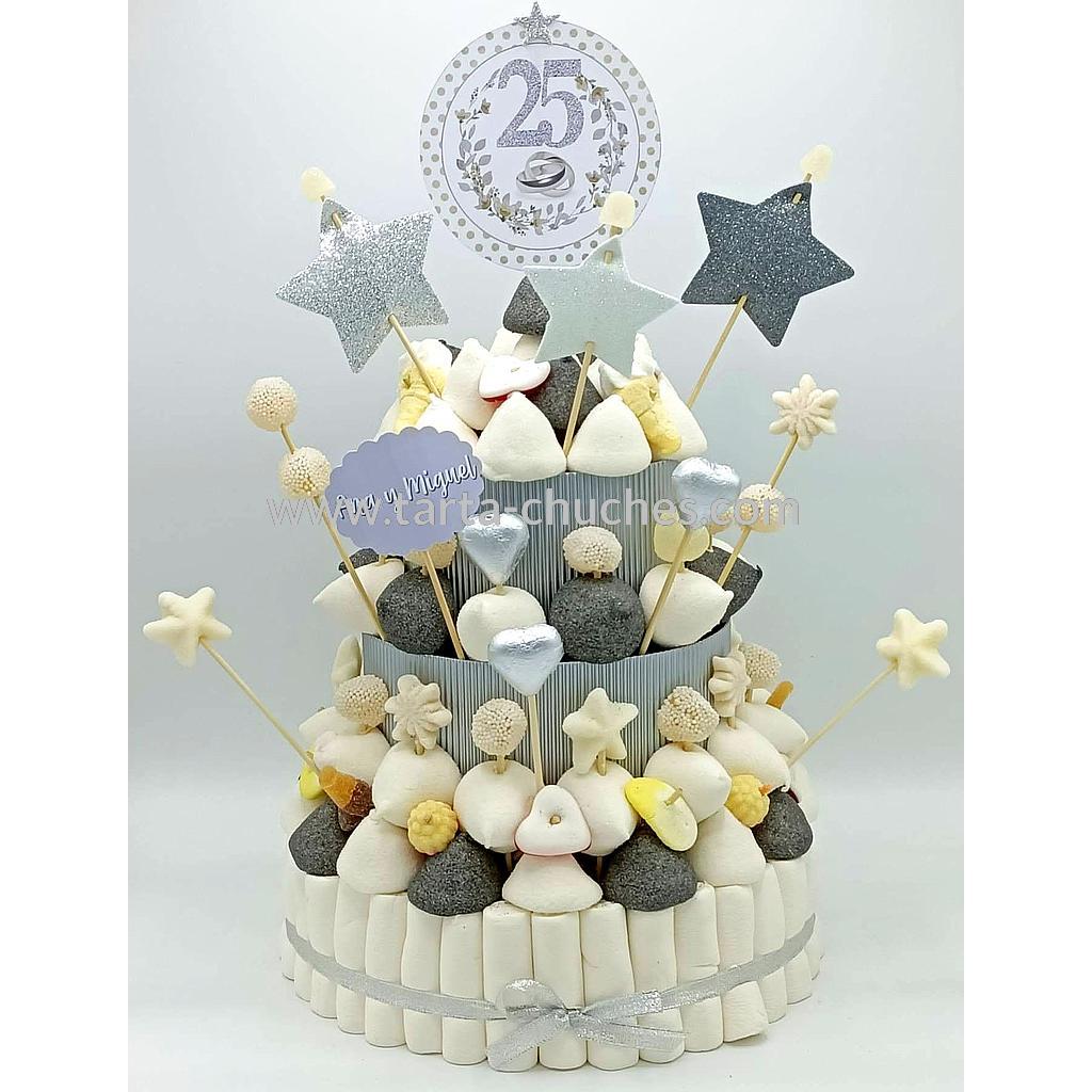 Tarta Chuches Grande Bodas de Plata 25 años