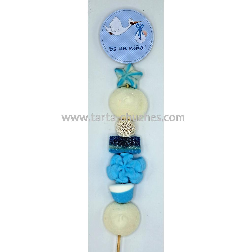 Brocheta Chuches Bebe Cigueña Azul (3 opciones texto)
