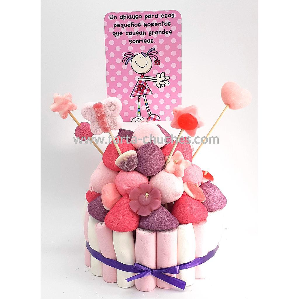 Tarta Chuches Pequeña &quot;Un aplauso para esos...&quot; Rosa