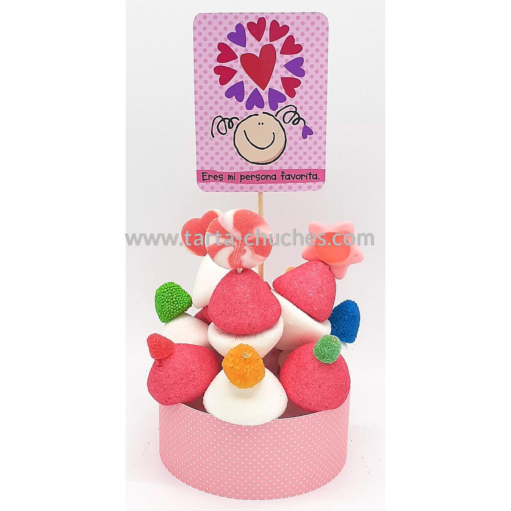 Tarta Chuches Mini Alta &quot;Eres mi persona favorita&quot; Rosa-Rosa