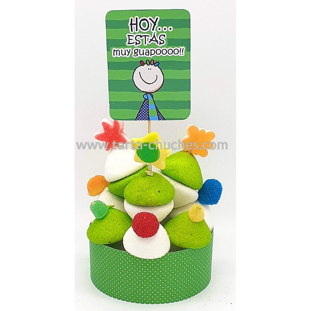 Tarta Chuches Mini Alta &quot;Hoy... estas muy guapo&quot; Verde-Verde