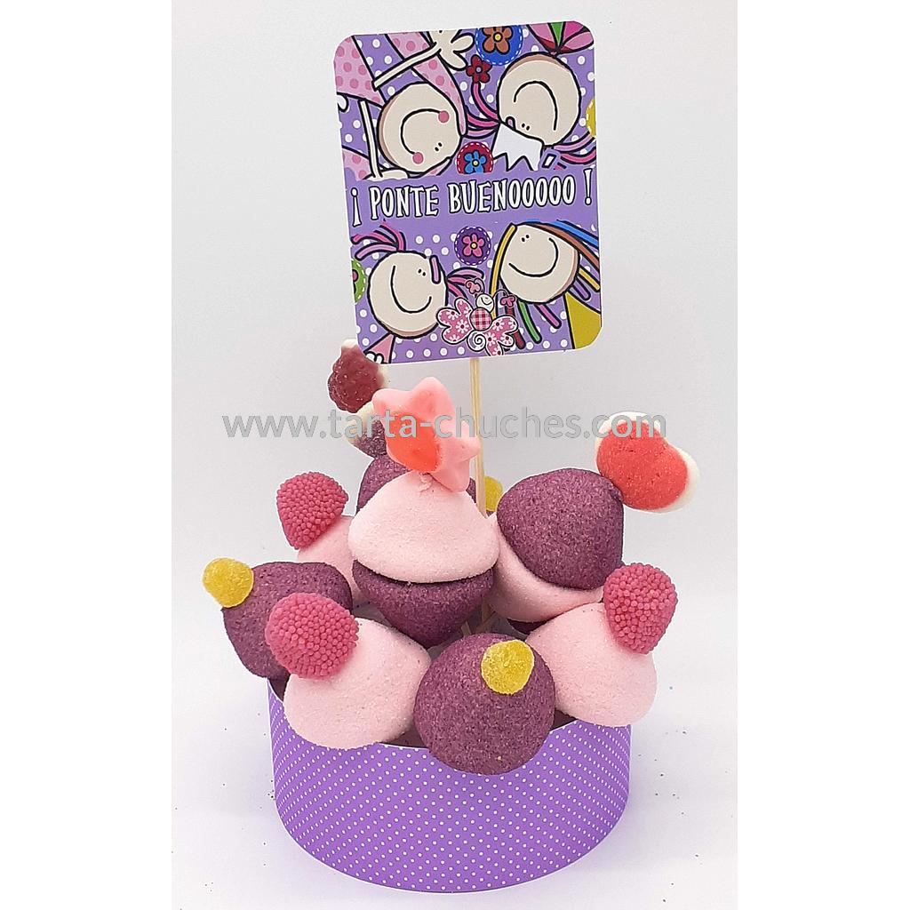 Tarta Chuches Mini Alta &quot;Ponte bueno&quot; Morado-Morado