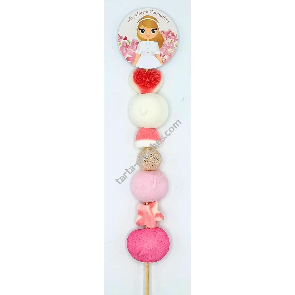 Brocheta Chuches Comunion Niña Rubia Flores