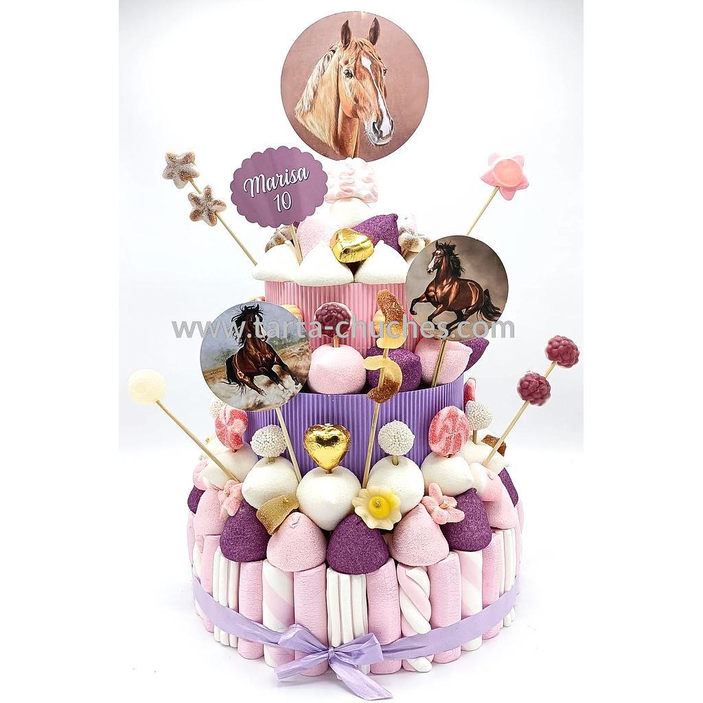 Tarta Chuches Grande Caballos Morado