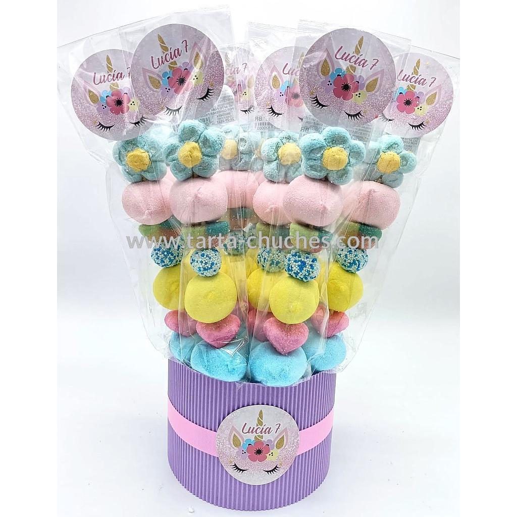 Cubo 12 Brochetas Chuches Unicornio