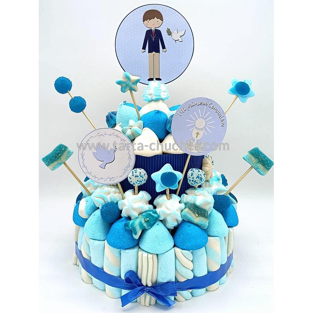Tarta Chuches Mediana Comunion Niño Lunares