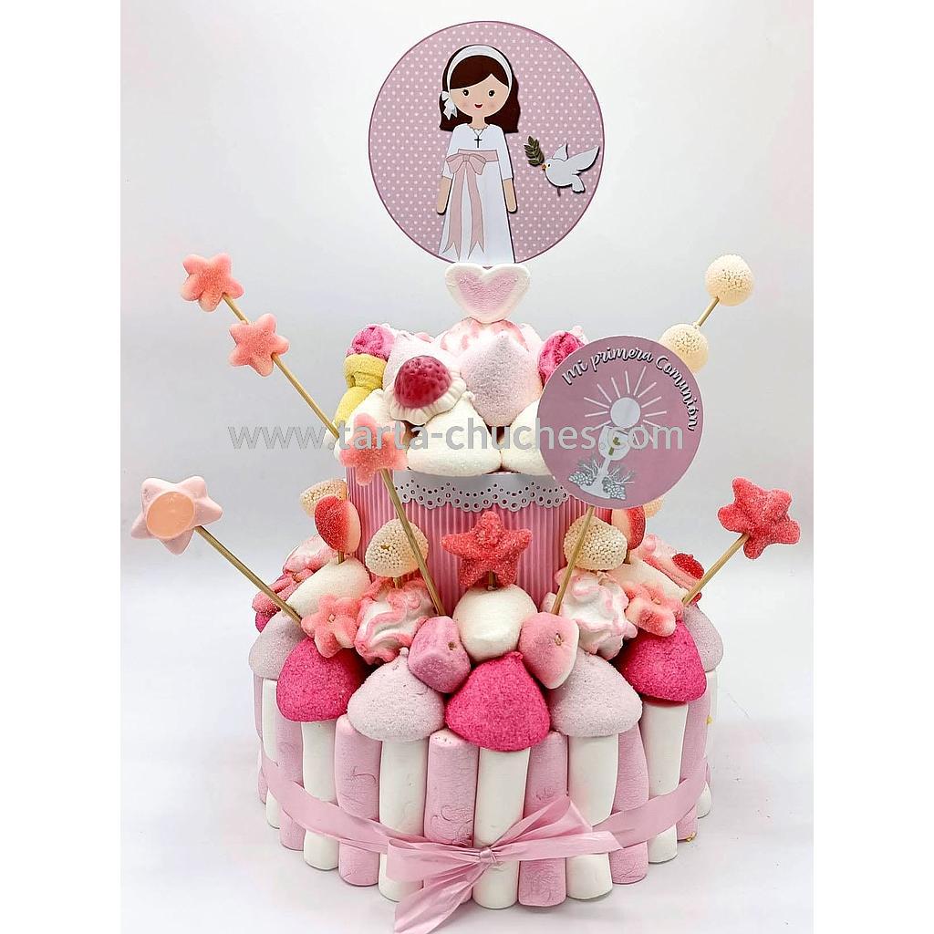 Tarta Chuches Mediana Comunion Niña Lunares