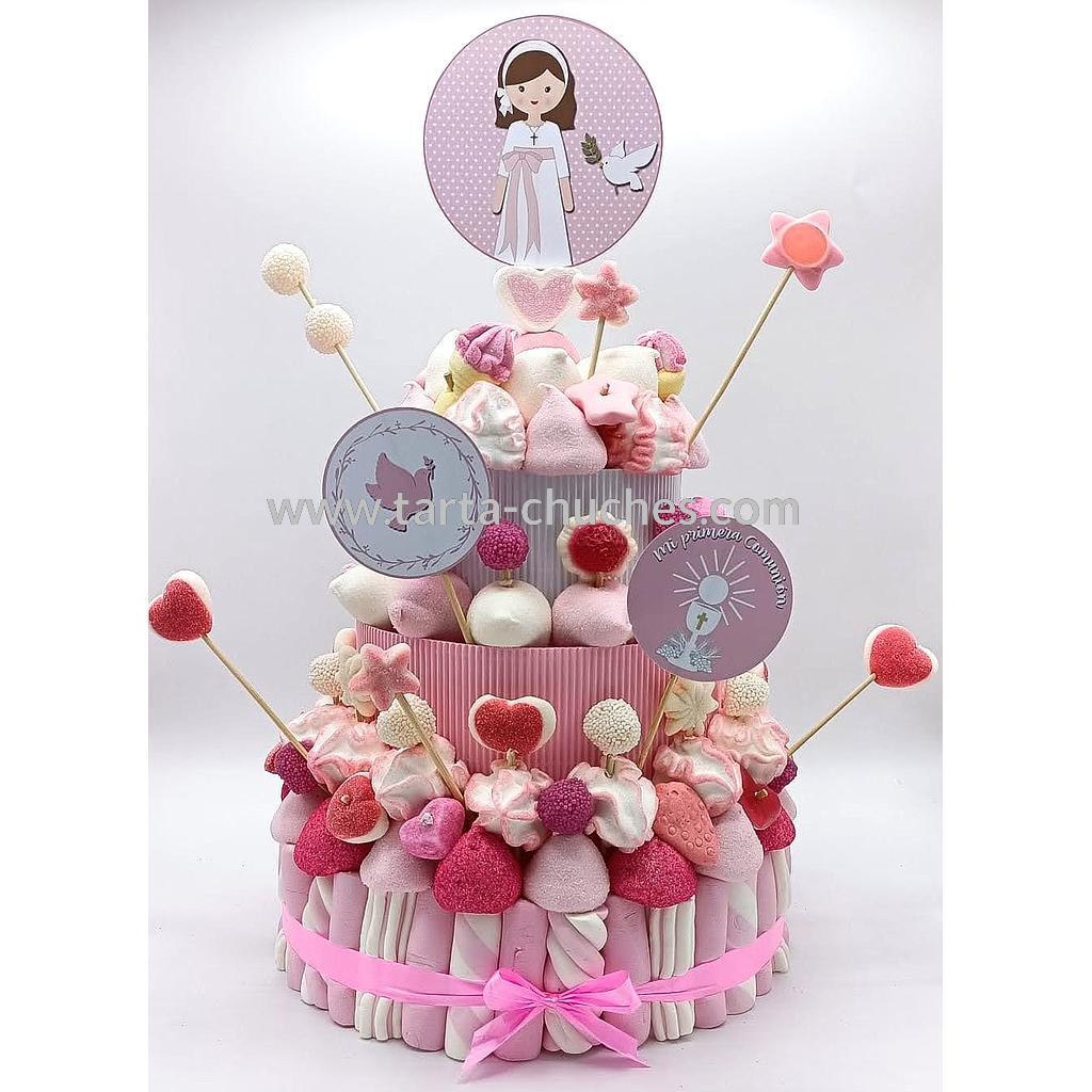 Tarta Chuches Grande Comunion Niña Lunares