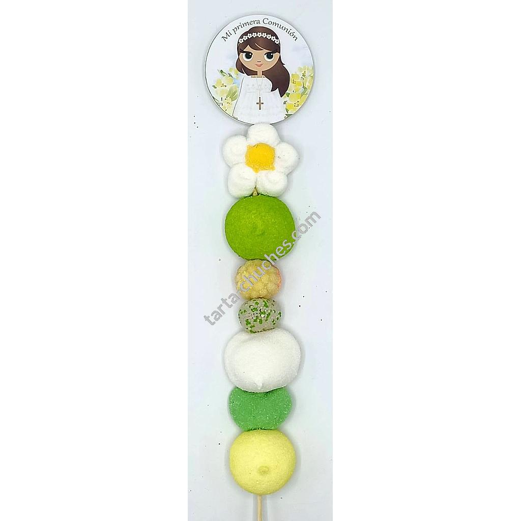 Brocheta Chuches Comunion Niña Rustica Amarillo-Verde