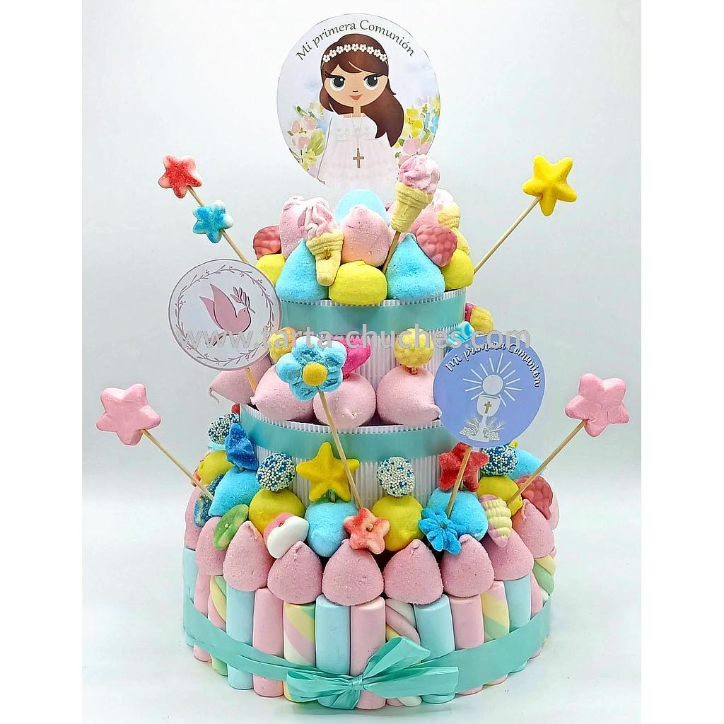 Tarta Chuches Grande Comunion Niña Pastel