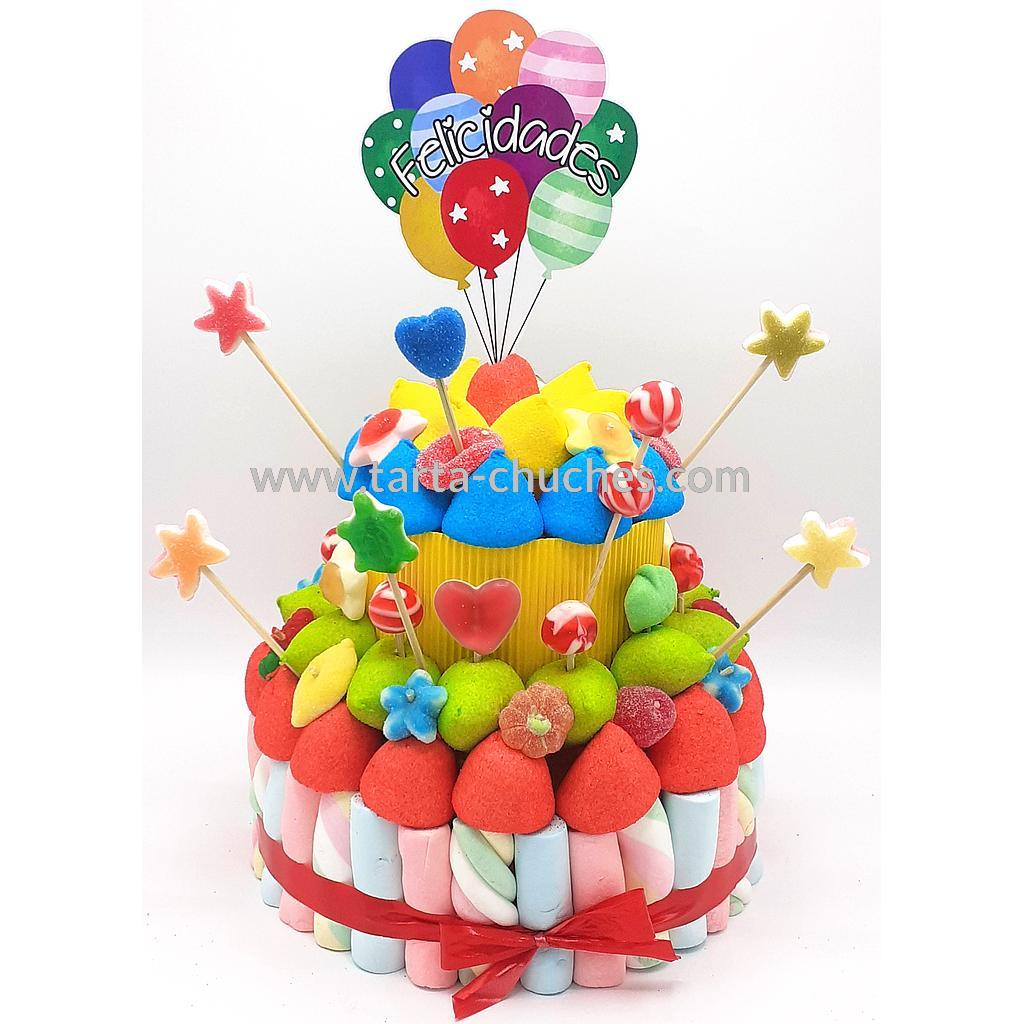 Tarta Chuches Mediana Globos Multicolor (6 opciones)