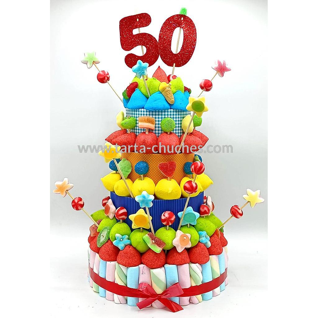 Tarta Chuches Extra Grande Multicolor 50 a 59 años (Abrir para seleccionar año)