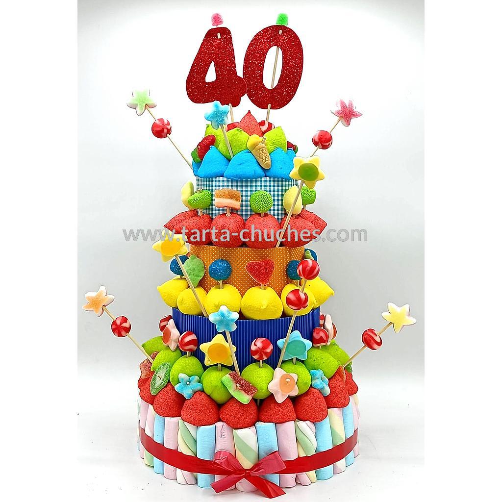 Tarta Chuches Extra Grande Multicolor 40 a 49 años (Abrir para seleccionar año)