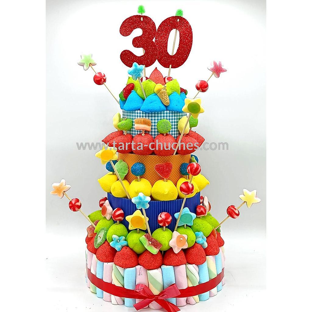 Tarta Chuches Extra Grande Multicolor 30 a 39 años (Abrir para seleccionar año)