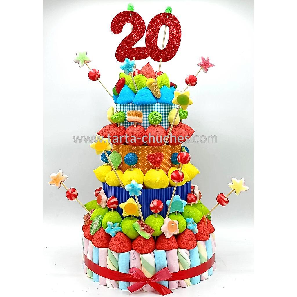 Tarta Chuches Extra Grande Multicolor 20 a 29 años (Abrir para seleccionar año)