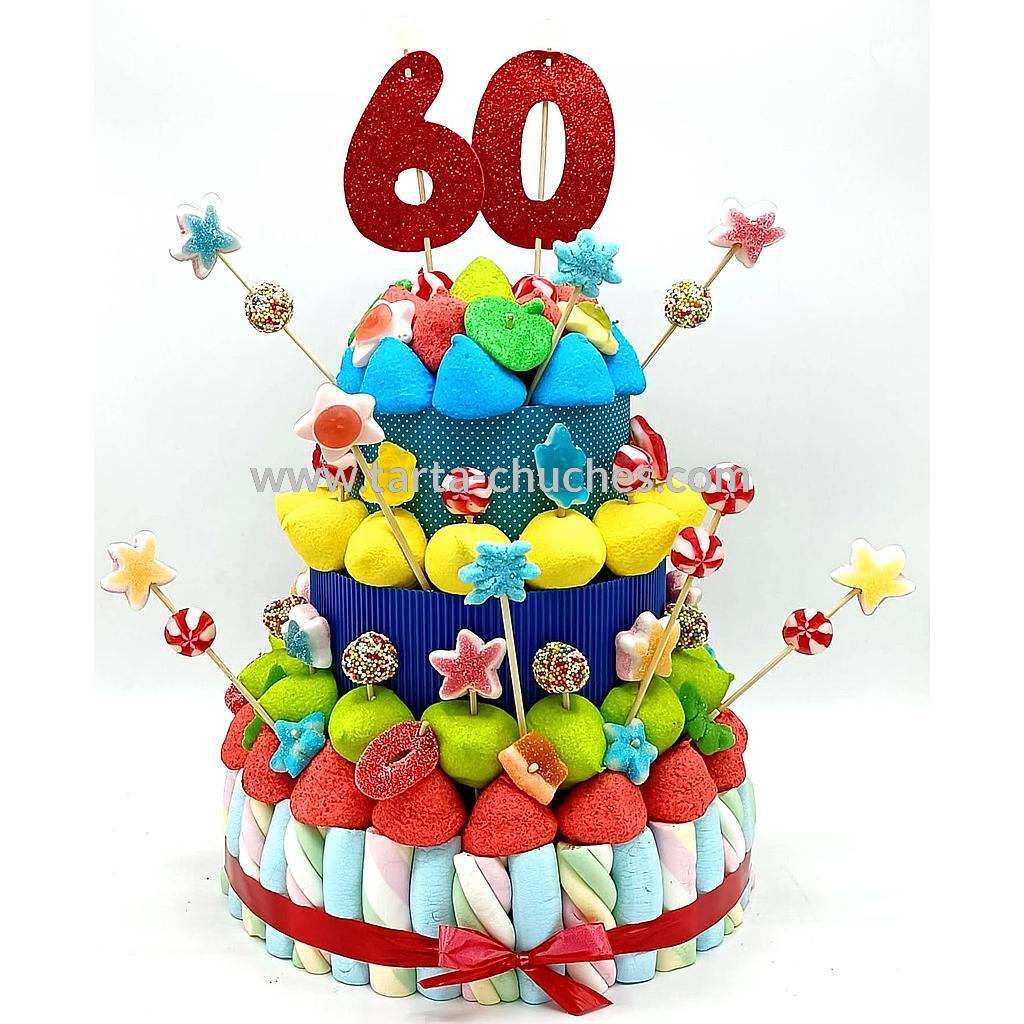 Tarta Chuches Grande Multicolor 60 a 69 años (Abrir para seleccionar año)