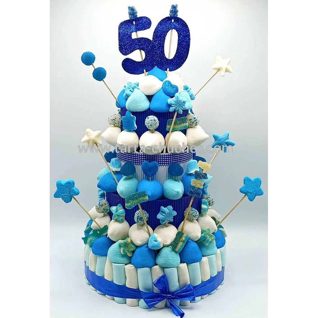 Tarta Chuches Extra Grande 50 a 59 años Azul-Blanco (Abrir para seleccionar año)