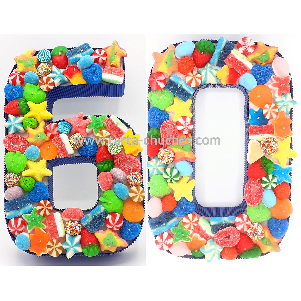 Numero con Chuches 60 a 69 años Multicolor (Abrir para seleccionar año)