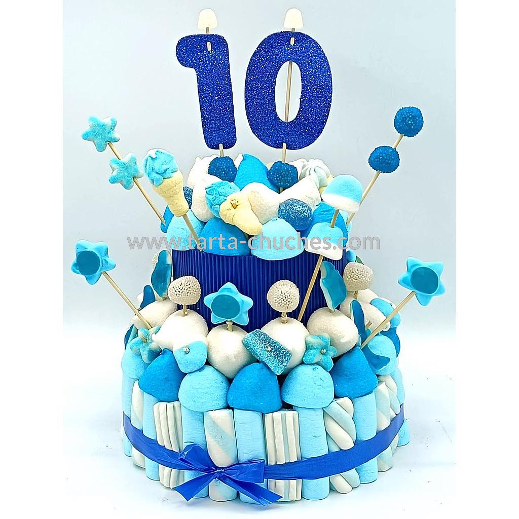 Tarta Chuches Mediana 10 a 19 años Azul-Blanco (Abrir para seleccionar año)