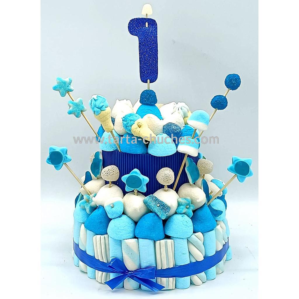 Tarta Chuches Mediana 1 a 9 años Azul-Blanco (Abrir para seleccionar año)