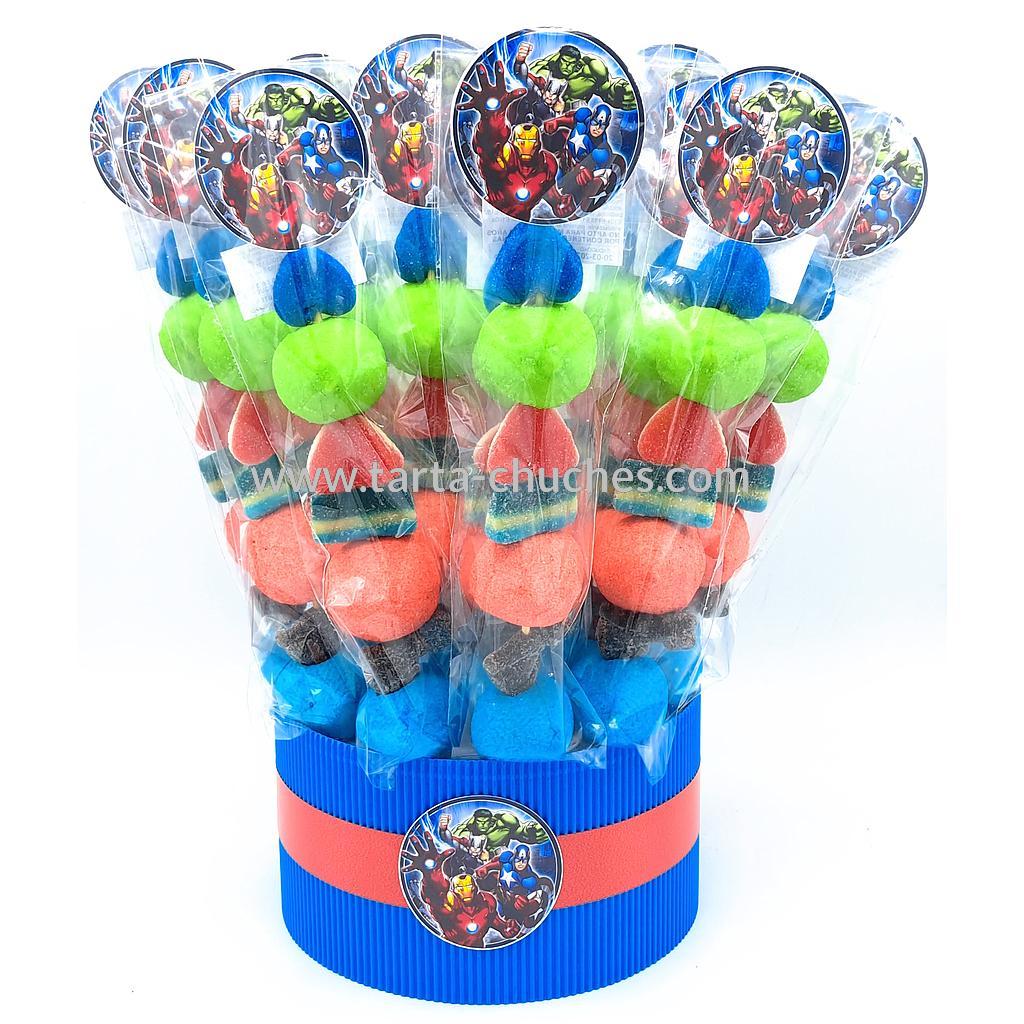 Cubo 12 Brochetas Chuches Vengadores
