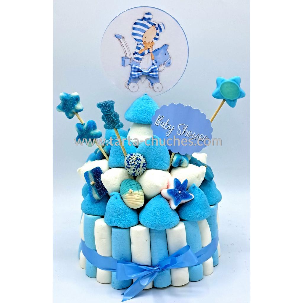 Tarta Chuches Pequeña Baby Shower Caballito Azul