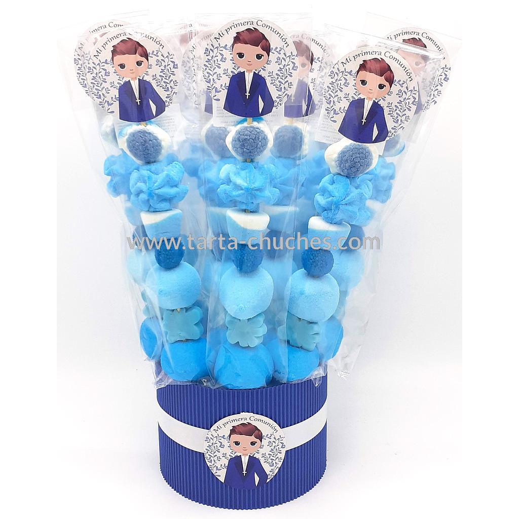 Cubo 20 Brochetas Chuches Comunion Niño Hojas