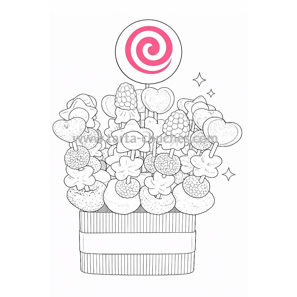 Centro 16 Mini Brochetas Chuches Baby Shower Nubes Verde-Dorado