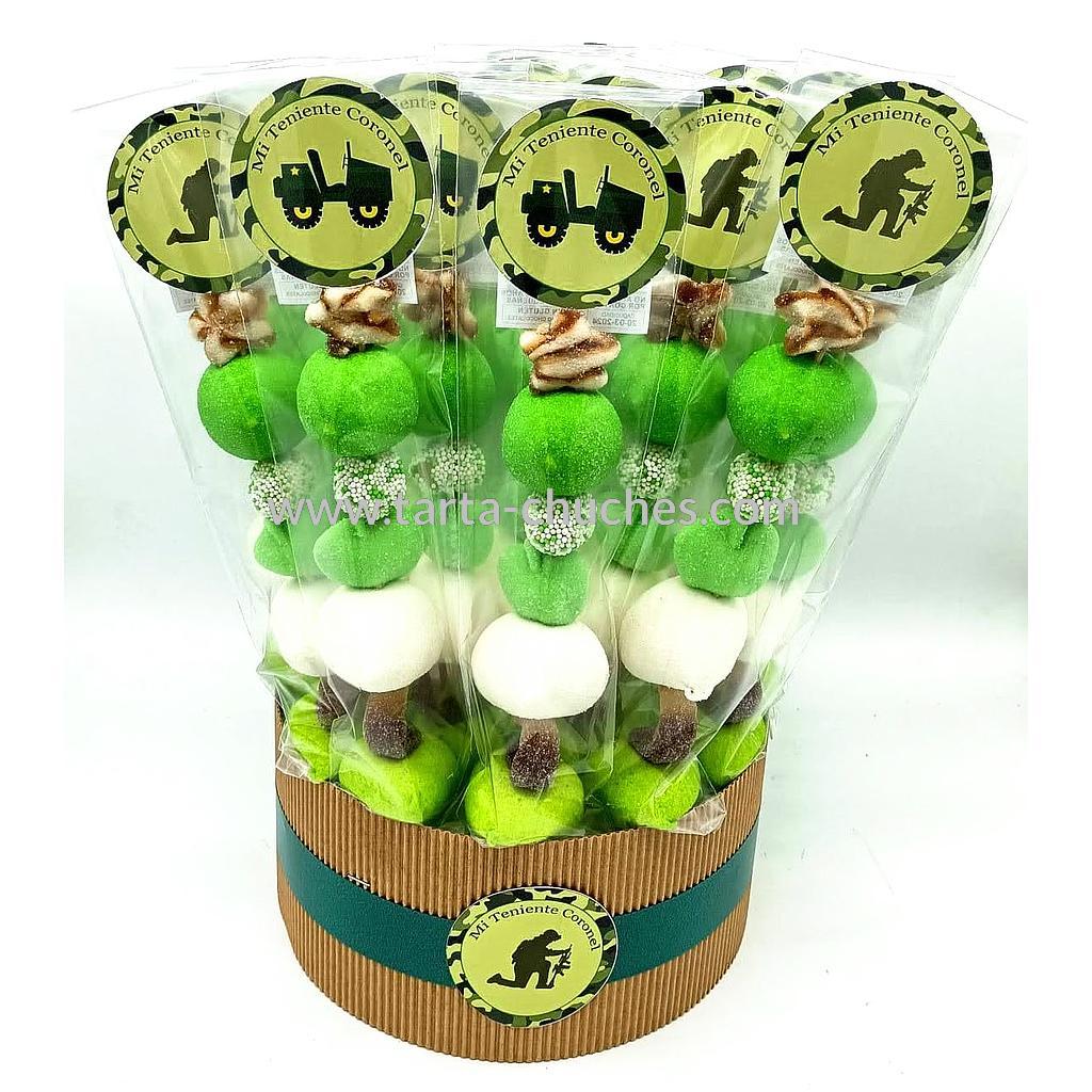 Cubo 12 Brochetas Chuches Militar