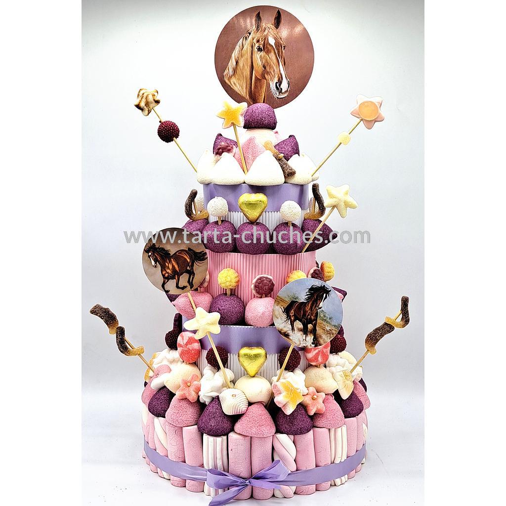 Tarta Chuches Extra Grande Caballos Morado