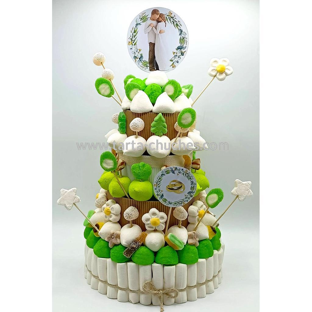 Tarta Chuches Extra Grande Boda Rústica Verde