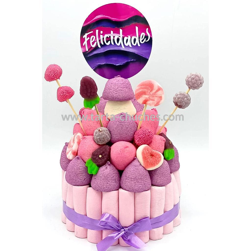 Tarta Chuches Pequeña Ondas Rosa-Morado (Abrir para seleccionar frase)